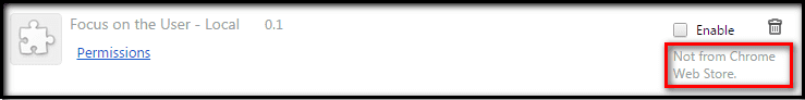Focus on the user local not from chrome web store