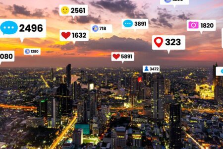 Social Media Likes different social media interactive buttons
