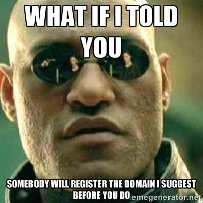 Domain Register Matrix Meme