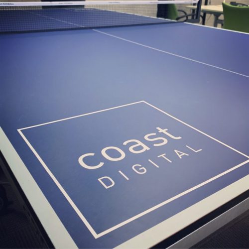 coast digitalping pong table with logo