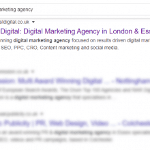 digital marketing agency serp small