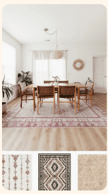 Image of a table with multiple rug choices