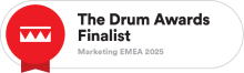 Drums Awards Finalist Logo 2025 - awarded to our SEO team