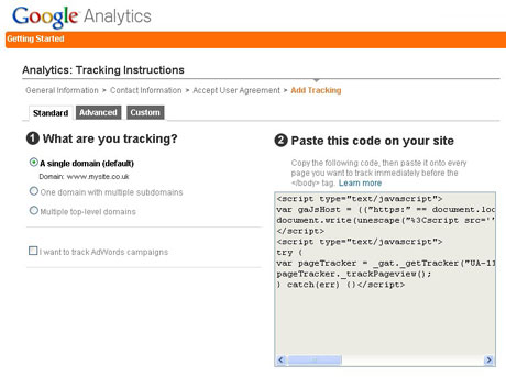 Analytics: tracking instructions