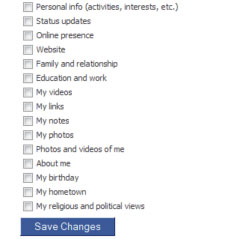 Facebook - personal data options
