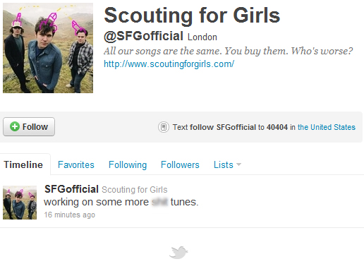 Scouting for Girls Twitter Blunder